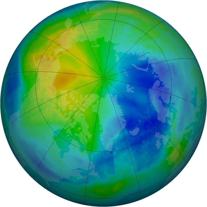 Arctic ozone map for 31 October 2004